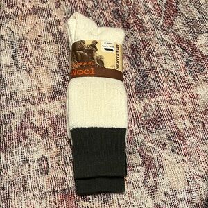 Men's Wool Hiking Socks - Cream and Black, Cream and Green
